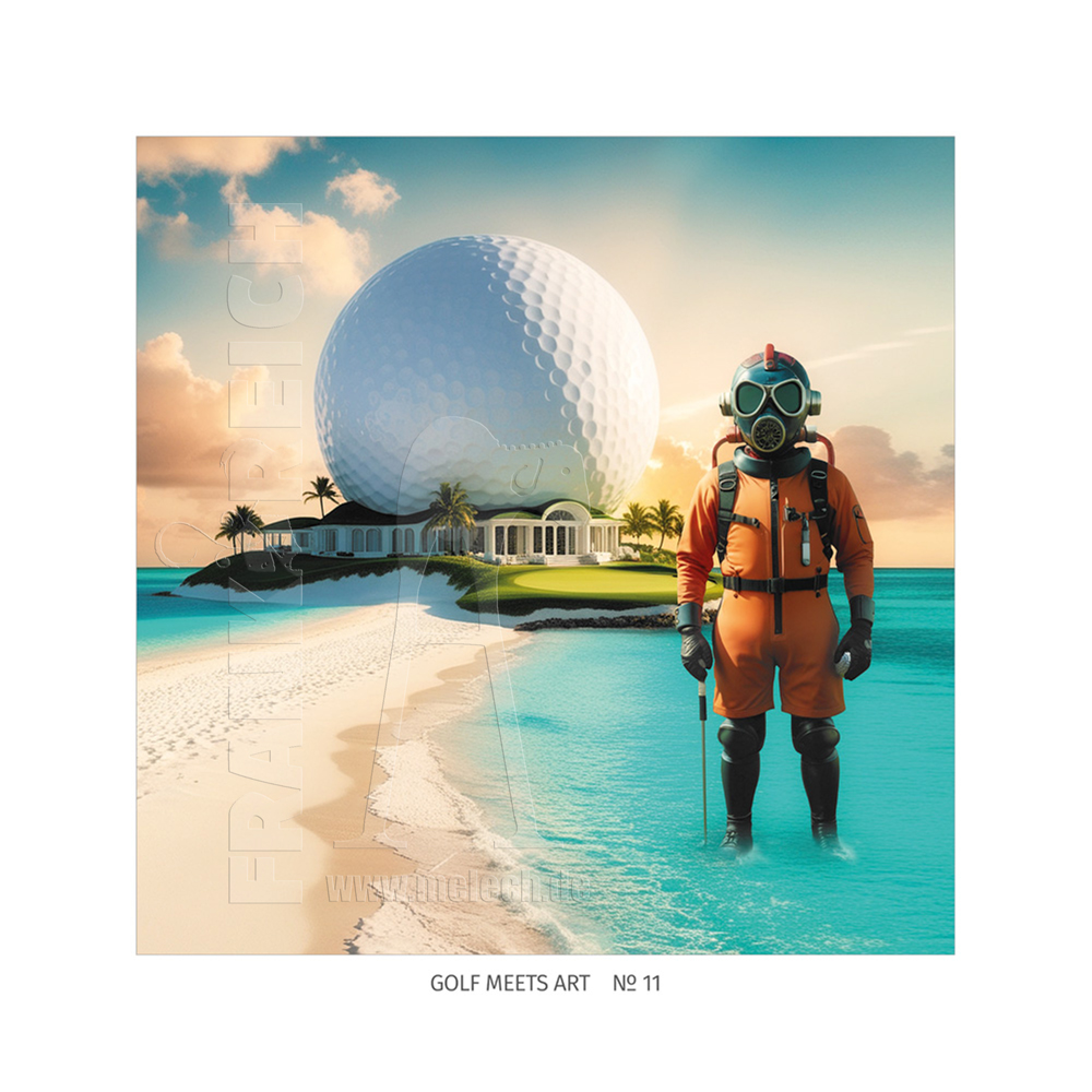 Golf meets art No.11, Digitale Foto-Collagen von FRANKsREICH, 30 cm x 30 cm